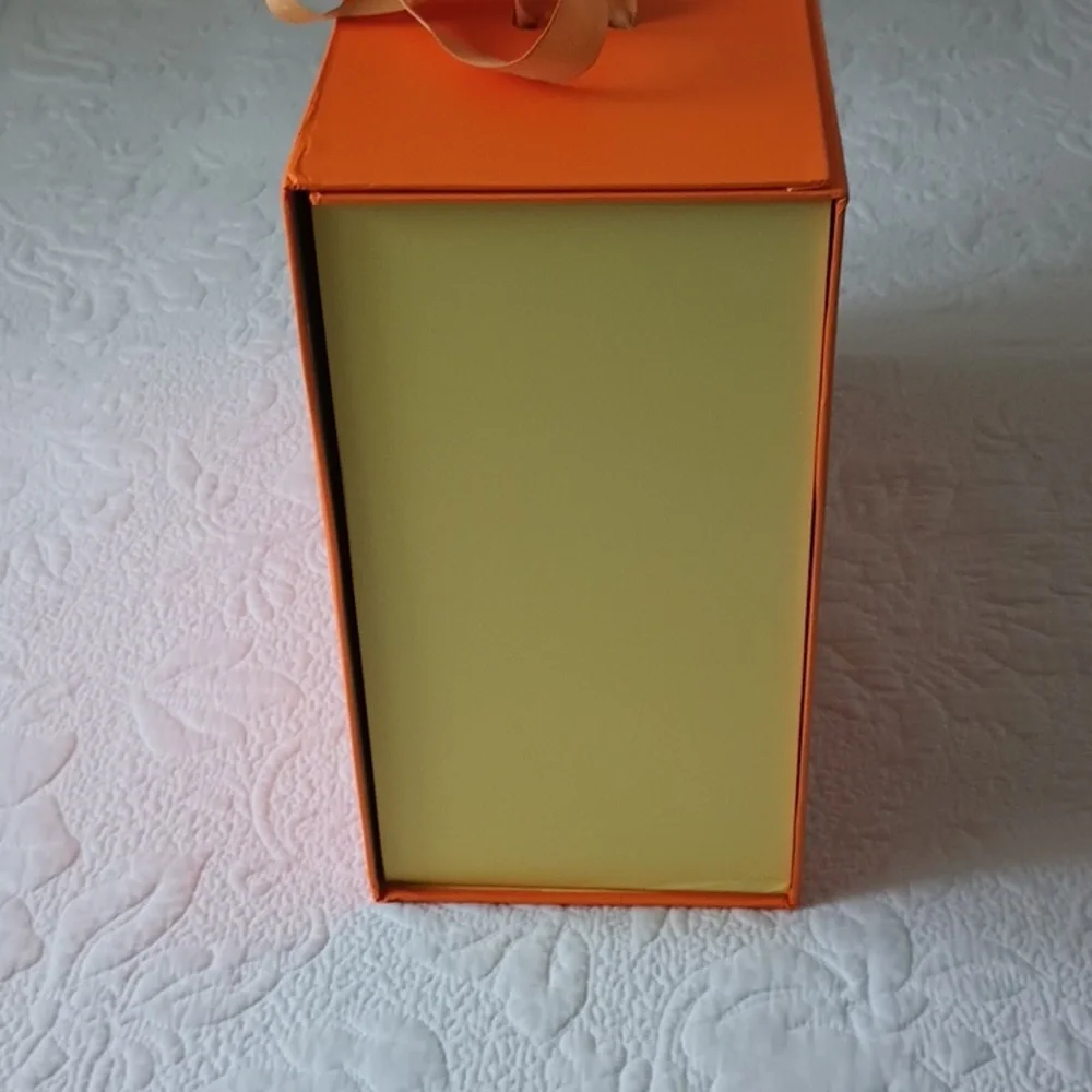 Louis Vuitton Signature Orange & Gold Storage Magnetic Handles Box Large - Picture 8 of 9
